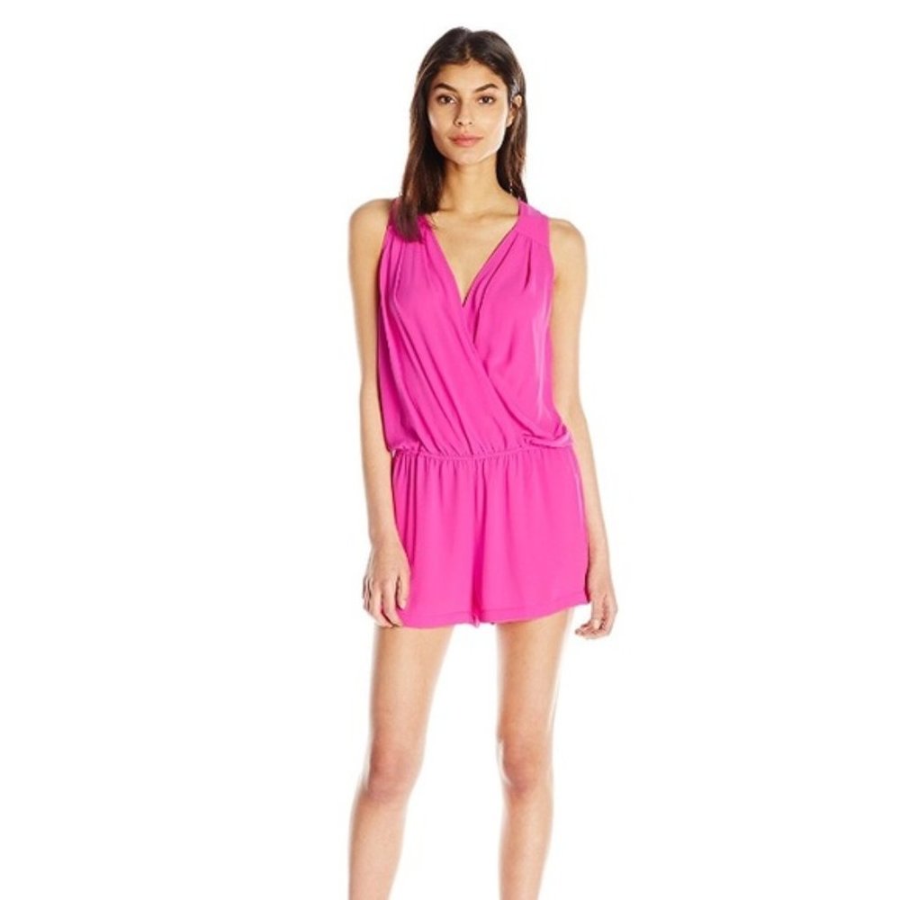 BCBG Thalia Pleated Short Romper XS